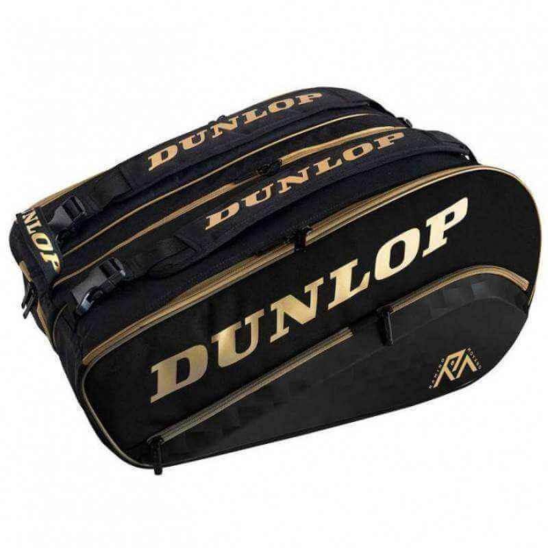Padeltasche Dunlop Gross (Express Shipping)Elite Thermo Padle Rack - Schwarz, GoldDrei Fächer für maximale KapazitätThermofutter für das Padelschlägerfach zum Schutz der Schläger vor HitzeAußentasche für SchuSport und Außenbereich, Paddle-TennisPadel MarktDunlopPadeltasche Dunlop Gross (Express Shipping)